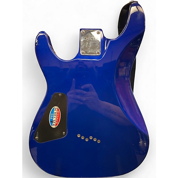 Used Schecter Guitar Research Diamond series omen 6 Blue Solid Body Electric Guitar