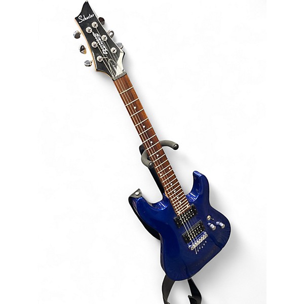 Used Schecter Guitar Research Diamond series omen 6 Blue Solid Body Electric Guitar