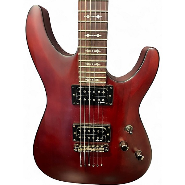 Used Schecter Guitar Research Omen 6 Wine Red Solid Body Electric Guitar
