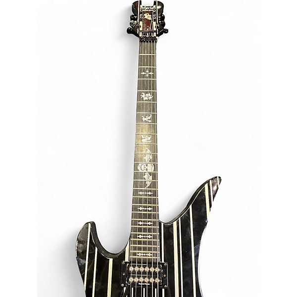 Used Schecter Guitar Research Synyster Gates Signature Custom Black and White Solid Body Electric Guitar