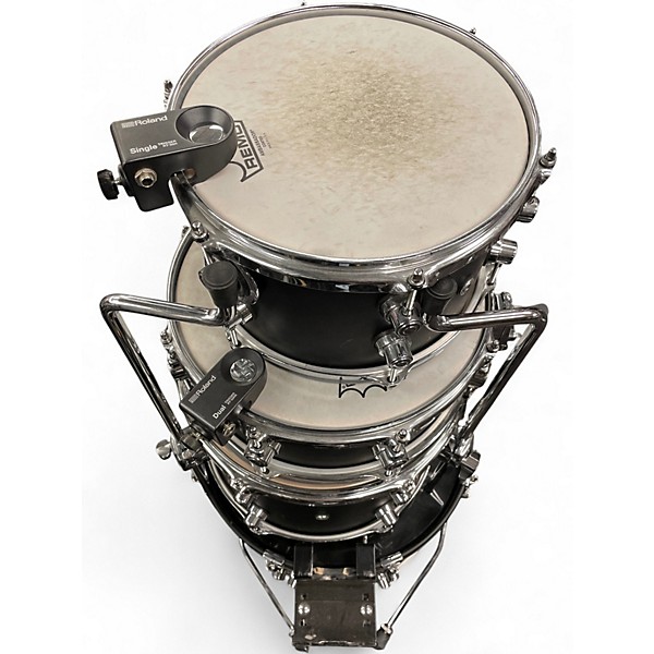 Used DW 4 Piece Design Series Mini Pro Satin Black Drum Kit