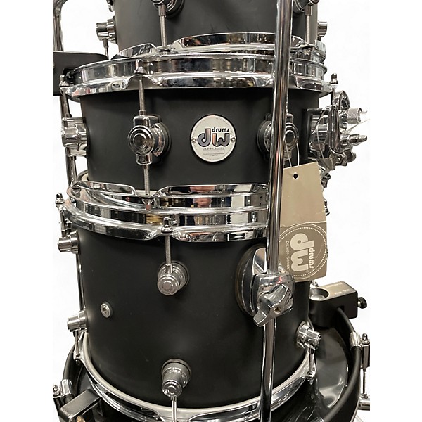 Used DW 4 Piece Design Series Mini Pro Satin Black Drum Kit