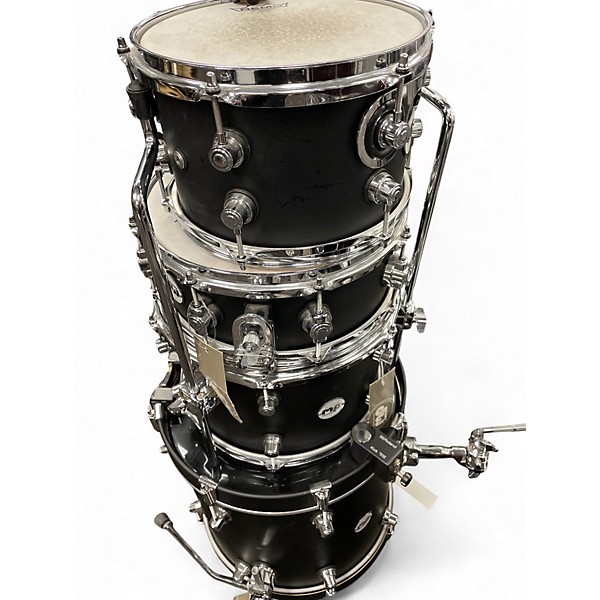 Used DW 4 Piece Design Series Mini Pro Satin Black Drum Kit