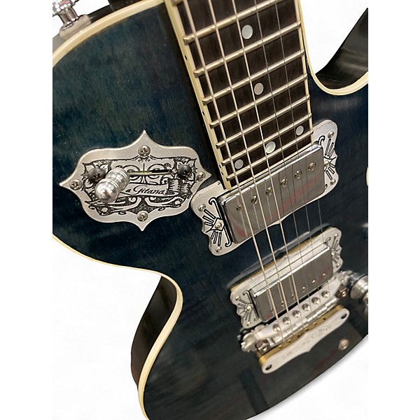 Used 2014 Teye Guitars E-SERIES LA MORA WILD SHIPWRECK Trans Blue Solid Body Electric Guitar