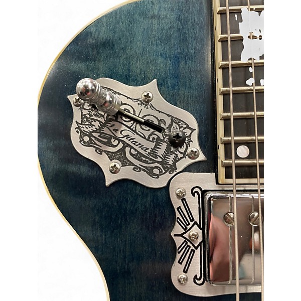 Used 2014 Teye Guitars E-SERIES LA MORA WILD SHIPWRECK Trans Blue Solid Body Electric Guitar