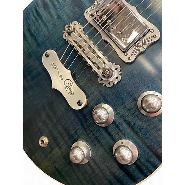 Used 2014 Teye Guitars E-SERIES LA MORA WILD SHIPWRECK Trans Blue Solid Body Electric Guitar