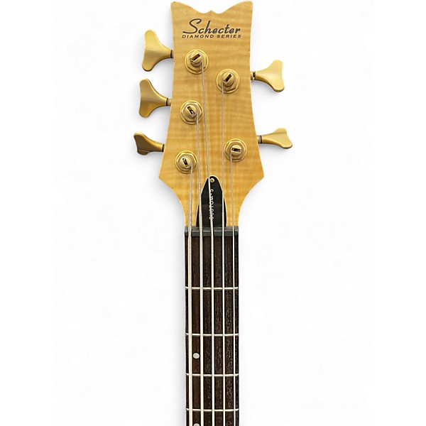 Used Schecter Guitar Research Stiletto Custom 5 String Natural Electric Bass Guitar