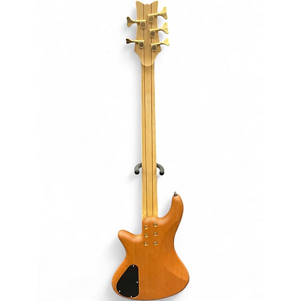 Used Schecter Guitar Research Stiletto Custom 5 String Natural Electric Bass Guitar