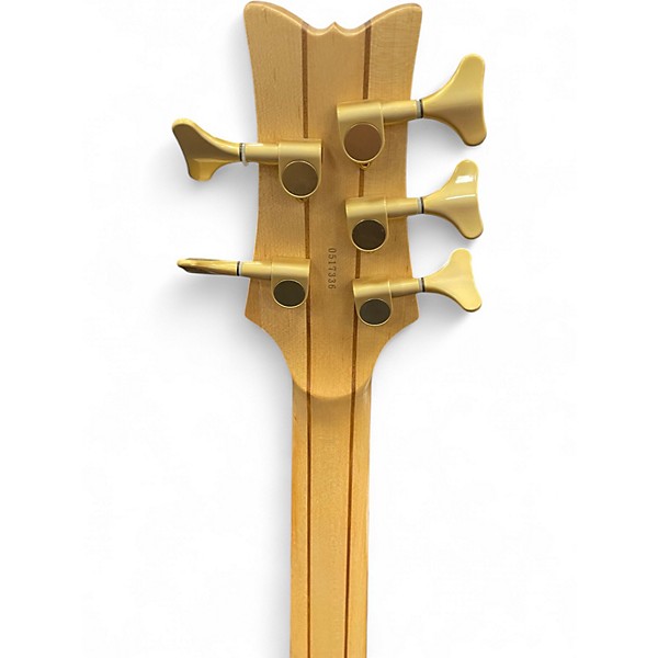 Used Schecter Guitar Research Stiletto Custom 5 String Natural Electric Bass Guitar
