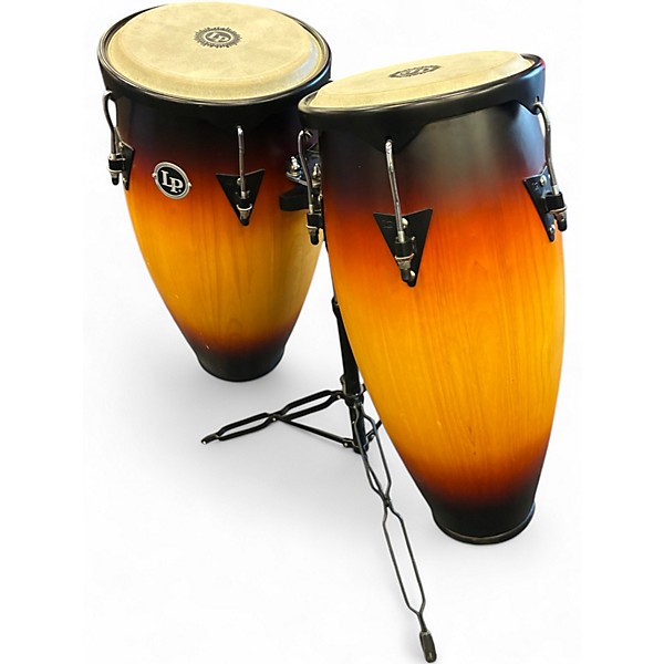 Used LP City Conga Set with Double Stand Vintage Sunburst Conga