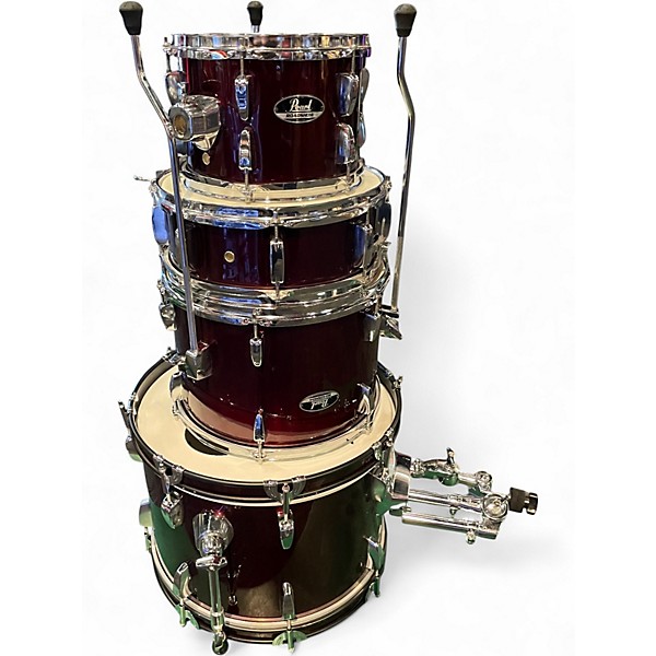 Used Pearl 4 Piece roadshow red sparkle Drum Kit
