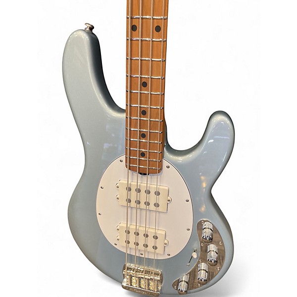 Used Ernie Ball Music Man StingRay Special HH Firemist Silver Electric Bass Guitar