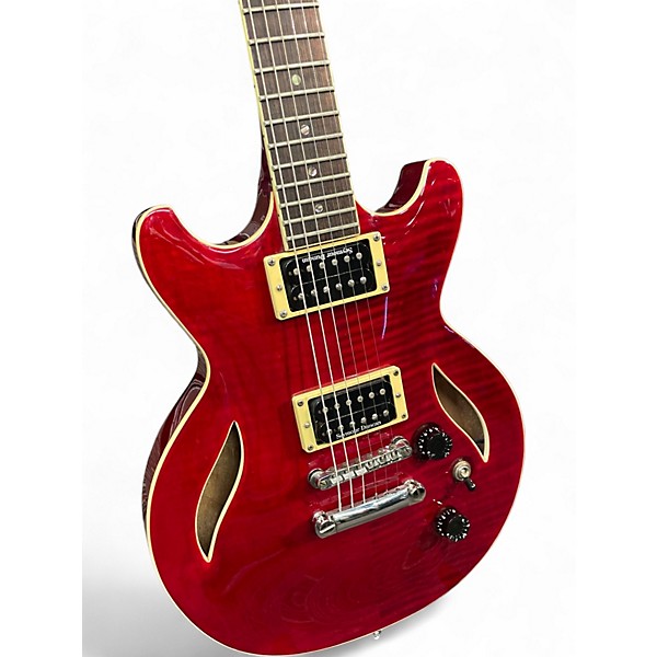 Used 2004 Dean Sarasota Transparent Red Solid Body Electric Guitar