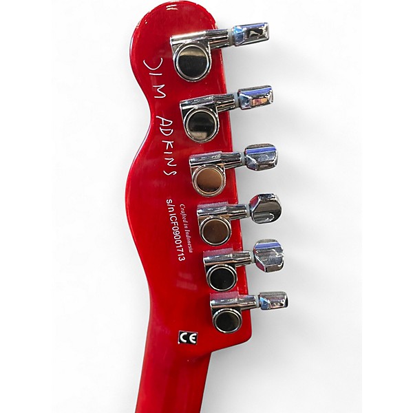 Used Fender JA90 Jim Adkins Thinline Telecaster Trans Red Hollow Body Electric Guitar
