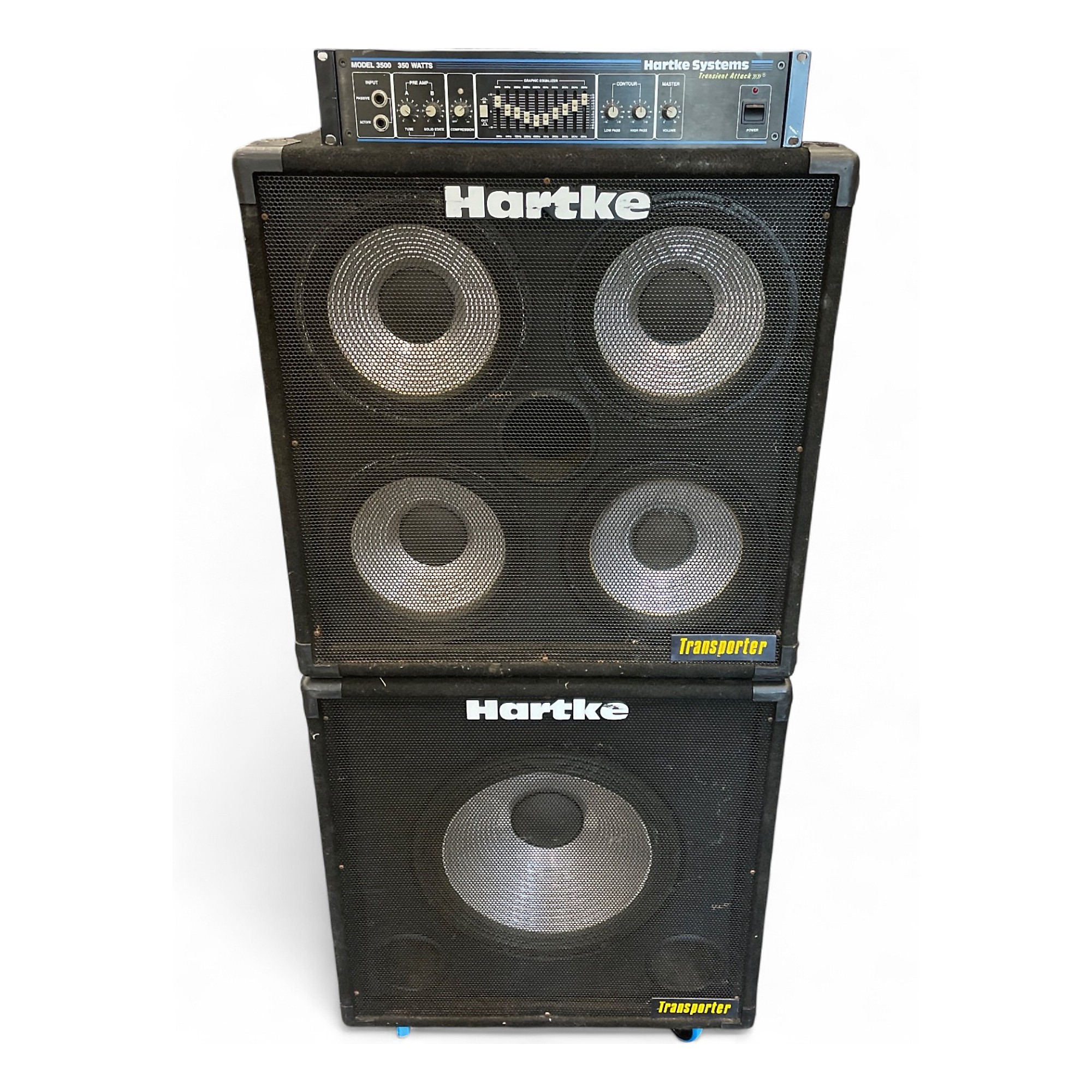 ベース Hartke Systems HA3500 + XL-Series 4x10 Used Hartke HA3500 Head w/ 4x10 & 1x15 Stack Bass Stack | Guitar