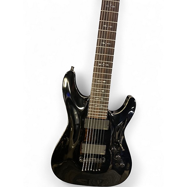 Used Schecter Guitar Research Hellraiser C7 7 String Black Solid Body Electric Guitar