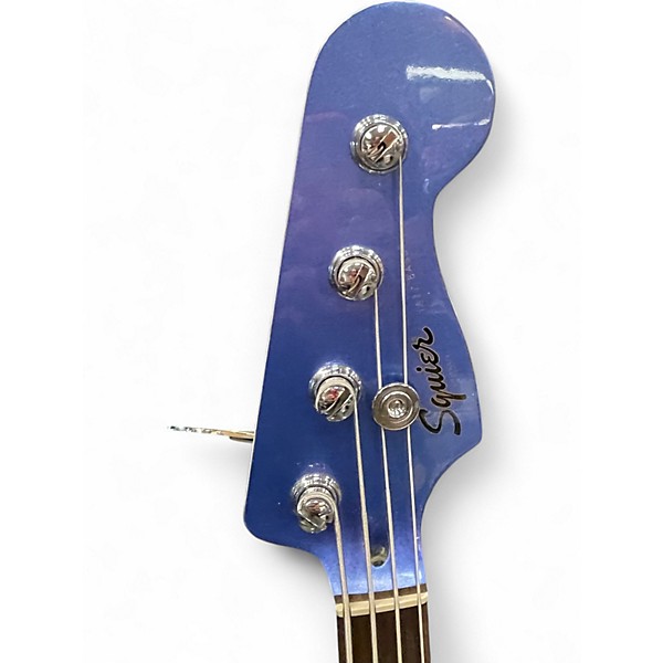 Used Squier Contemporary Jazz Bass Metallic Blue Electric Bass Guitar