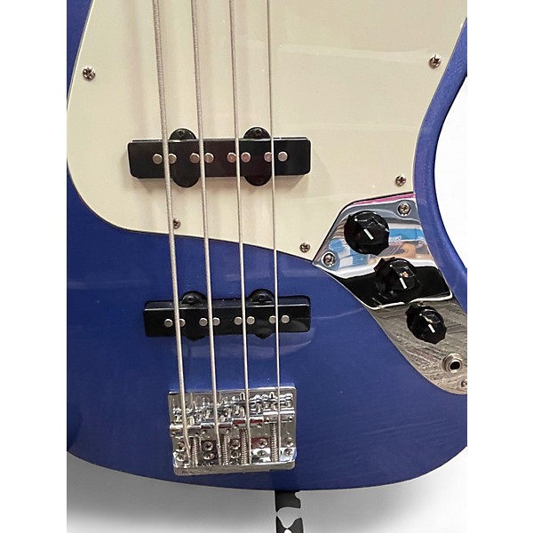 Used Squier Contemporary Jazz Bass Metallic Blue Electric Bass Guitar