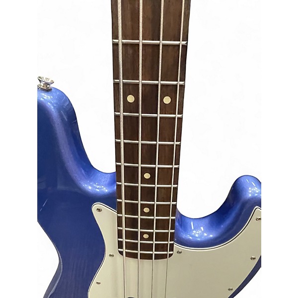 Used Squier Contemporary Jazz Bass Metallic Blue Electric Bass Guitar