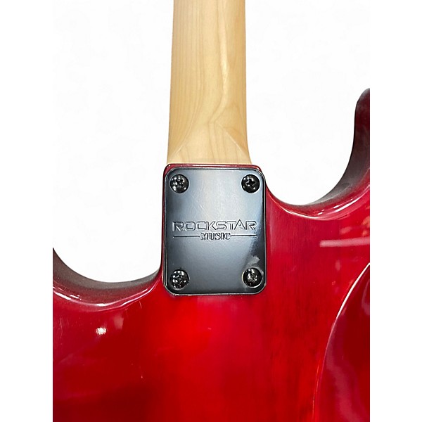 Used Lyx Pro SSS S style Trans Red Solid Body Electric Guitar