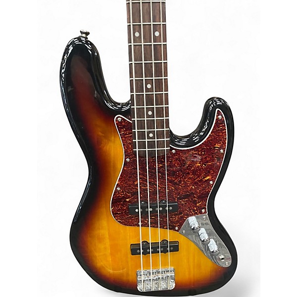 Used Squier Vintage Modified Jazz Bass 3 Tone Sunburst Electric Bass Guitar