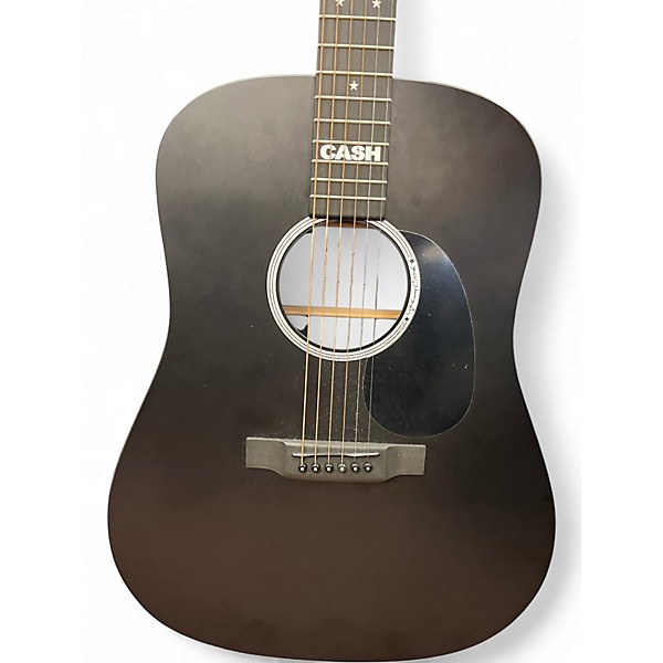 Used Martin DX Johnny Cash Black Acoustic Electric Guitar