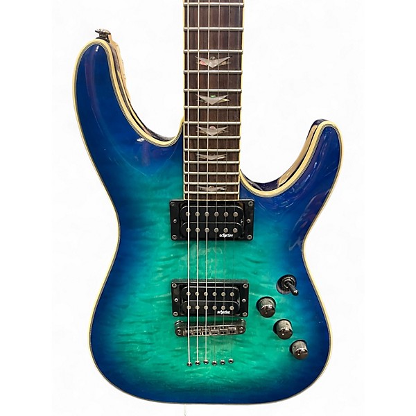 Used Schecter Guitar Research Omen Extreme 6 Blue Solid Body Electric Guitar