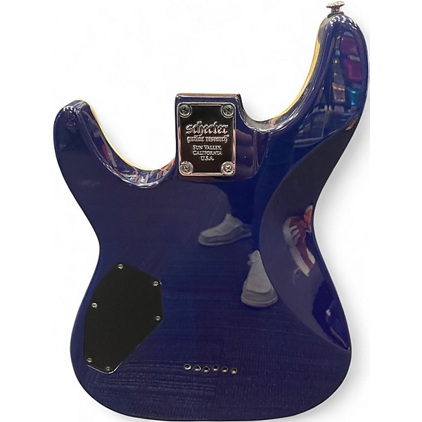 Used Schecter Guitar Research Omen Extreme 6 Blue Solid Body Electric Guitar