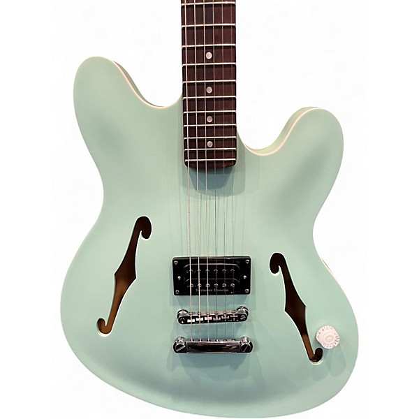 Used Fender Tom Delonge Starcaster Surf Green Hollow Body Electric Guitar
