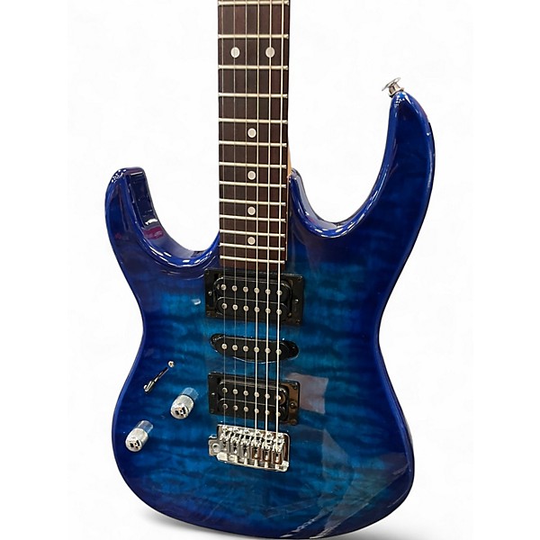 Used Ibanez GRX70QAL Left-Handed Blue Solid Body Electric Guitar