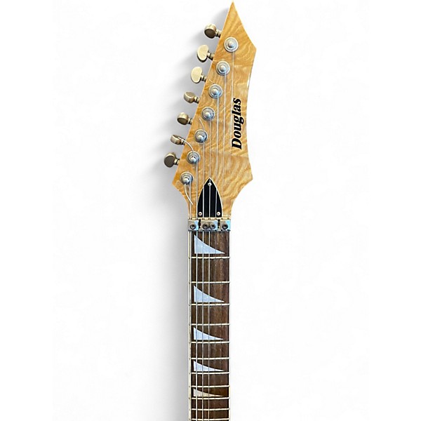 Used Douglas 7 String burl top Natural Solid Body Electric Guitar