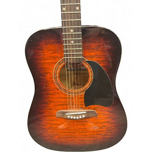 Used Oscar Schmidt OG2QHS Foto Flame Acoustic Guitar