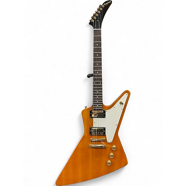 Used Epiphone Korina Explorer Trans Orange Electric Bass Guitar