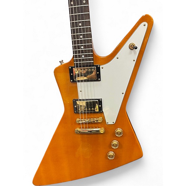 Used Epiphone Korina Explorer Trans Orange Electric Bass Guitar