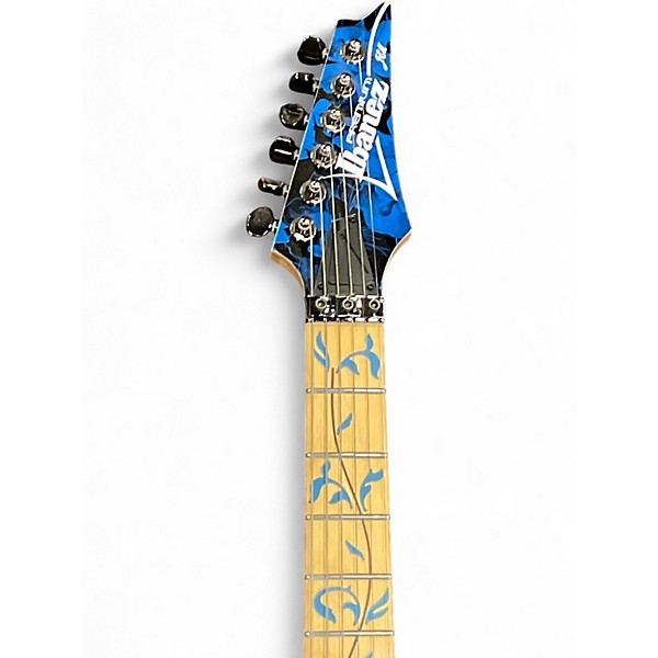 Used 2016 Ibanez JEM77FP Steve Vai Signature Blue Floral Pattern Solid Body Electric Guitar
