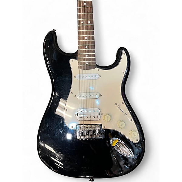Used Starcaster by Fender Stratocaster Black Solid Body Electric Guitar