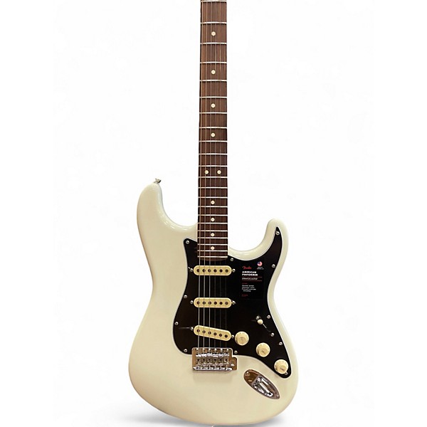 Used Fender American Performer Stratocaster SSS Olympic White Solid Body Electric Guitar