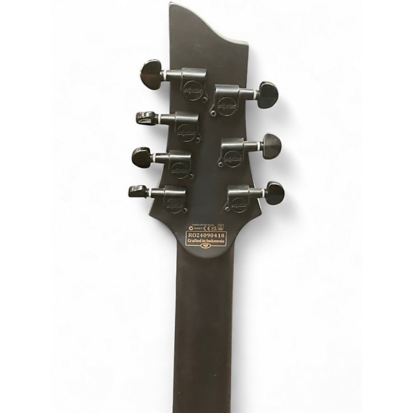 Used Schecter Guitar Research Damien 7 String Black Solid Body Electric Guitar