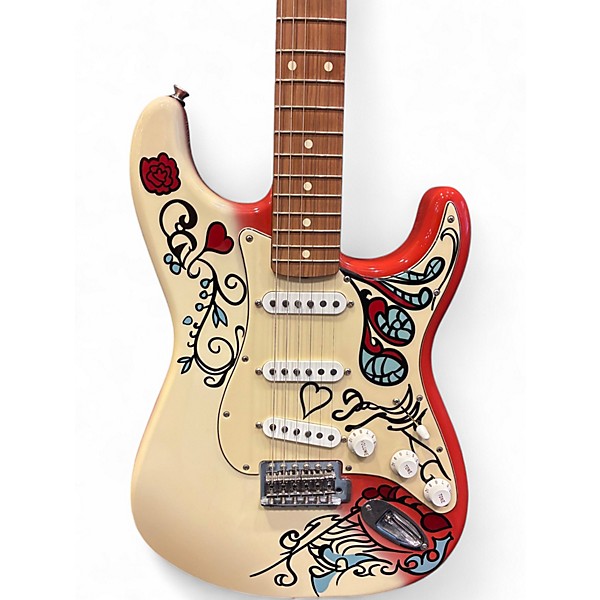 Used Fender Jimi Hendrix Monterey Stratocaster Olympic White Solid Body Electric Guitar
