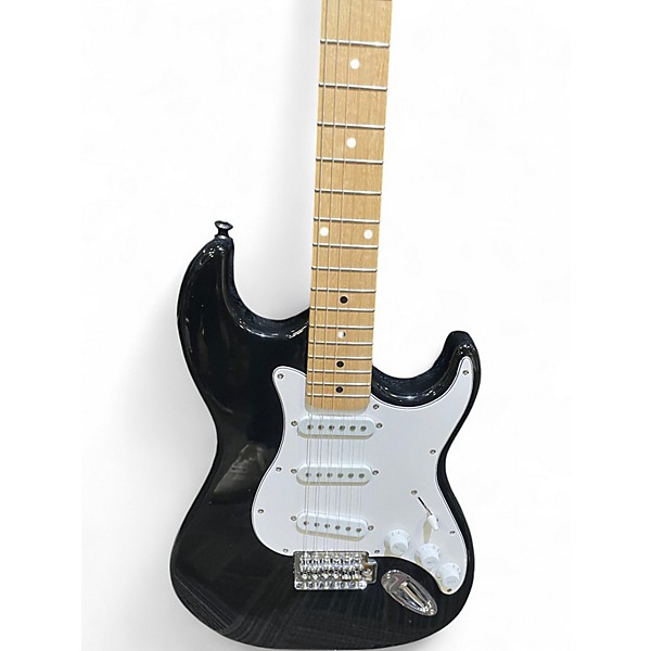 Used Silvertone SSS Black Solid Body Electric Guitar