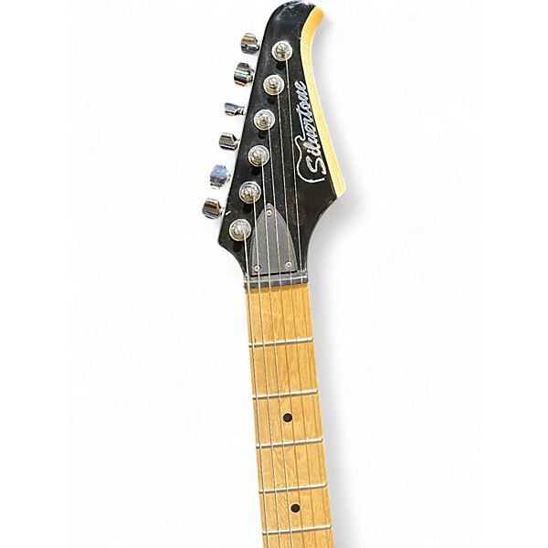 Used Silvertone SSS Black Solid Body Electric Guitar