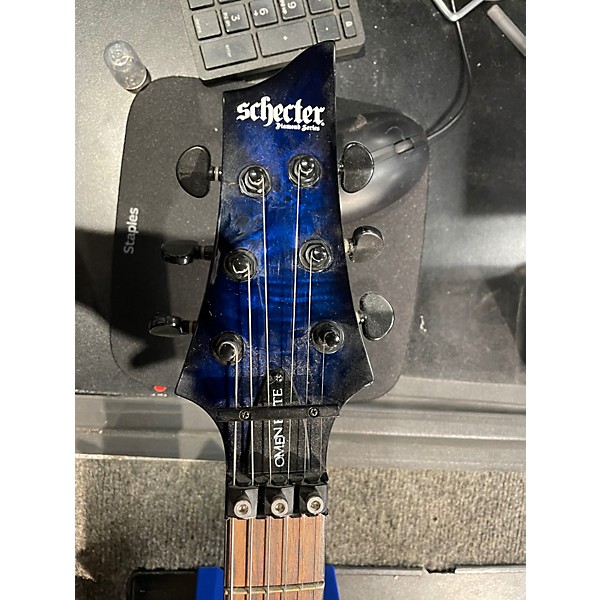 Used Schecter Guitar Research omen elite 6 blue burst Solid Body Electric Guitar