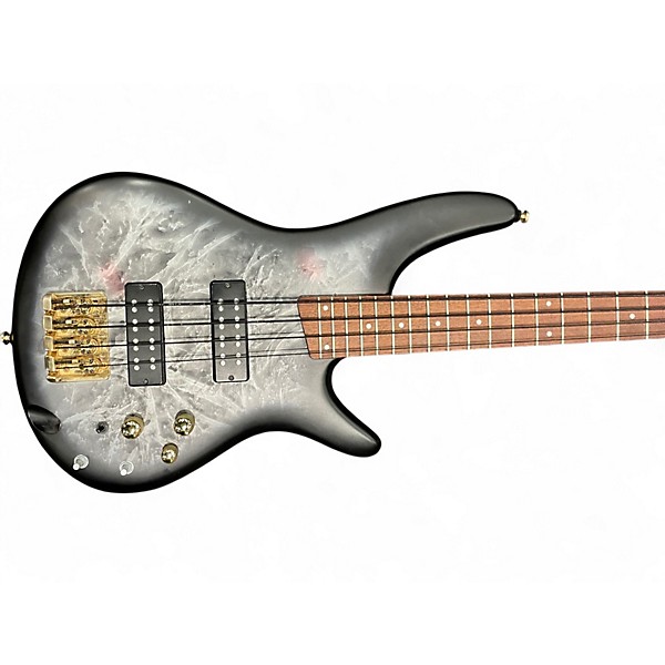 Used Ibanez SR300EDX Black Ice Frozen Matte Electric Bass Guitar