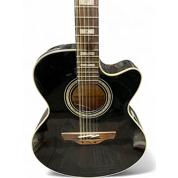 Used Takamine EG523SCB-12 Black 12 String Acoustic Electric Guitar