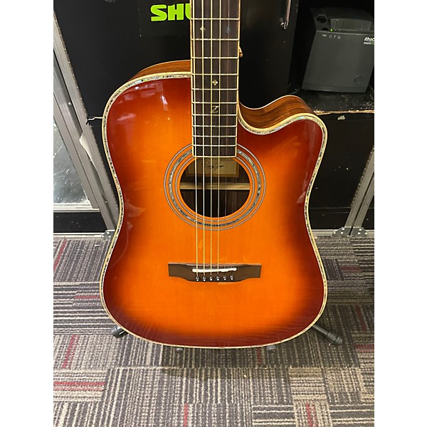 Used Zager zad 900ce 2 Tone Sunburst Acoustic Electric Guitar