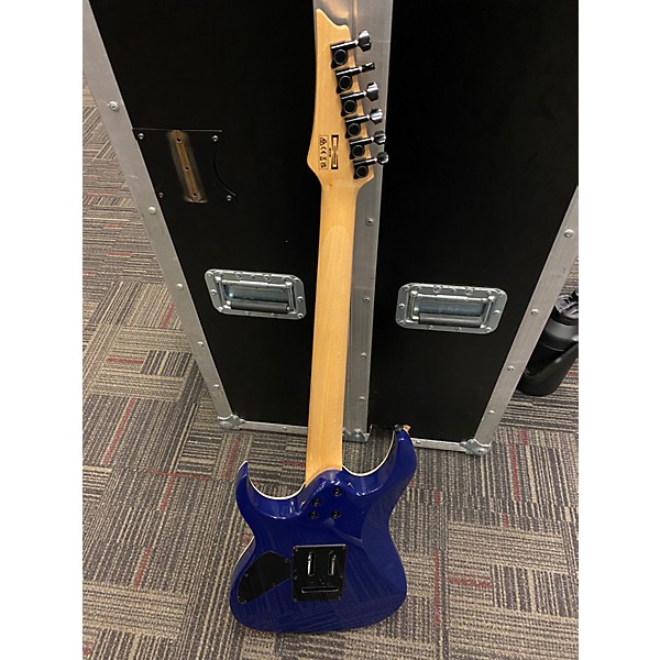 Used Ibanez GRG120QASP TRANSPARENT BLUE Solid Body Electric Guitar