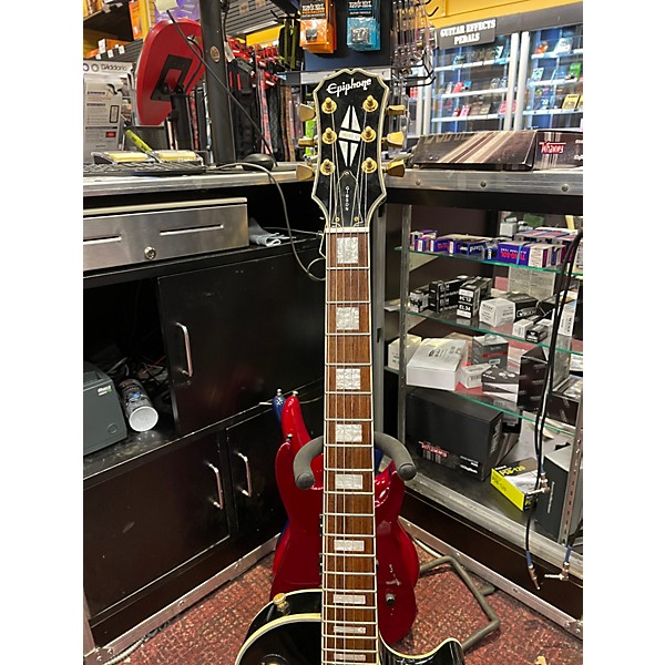 Used Epiphone INSPIRED BY GIBSON LES PAUL CUSTOM SHOP Flat Black Solid Body Electric Guitar
