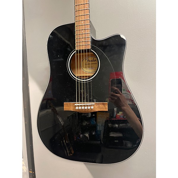 Used Fender CD60SCE Black Acoustic Guitar