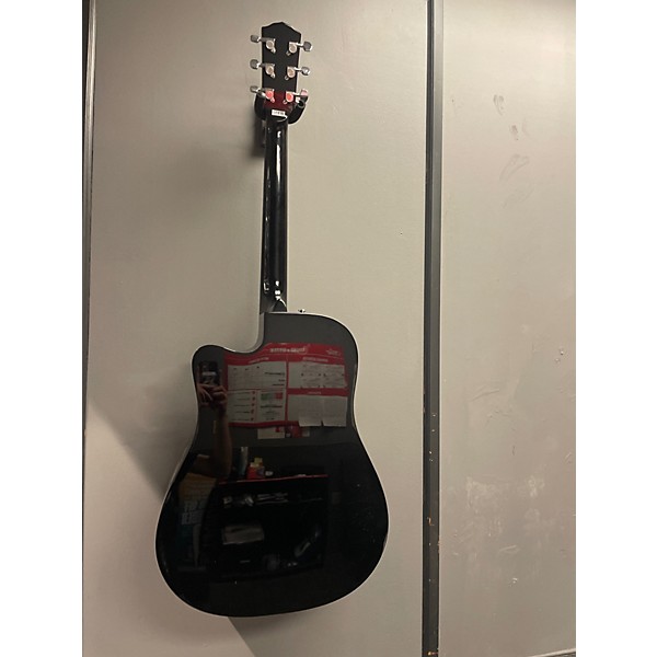 Used Fender CD60SCE Black Acoustic Guitar