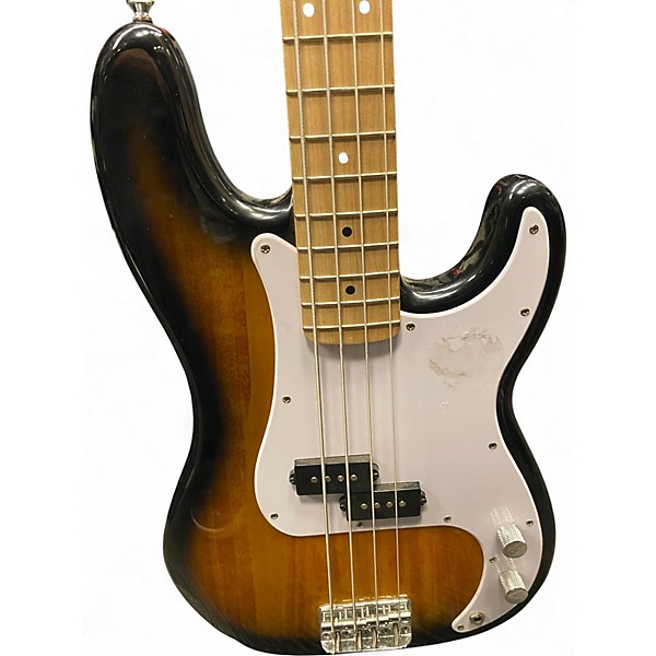 Used Squier Precision Bass 2 Tone Sunburst Electric Bass Guitar